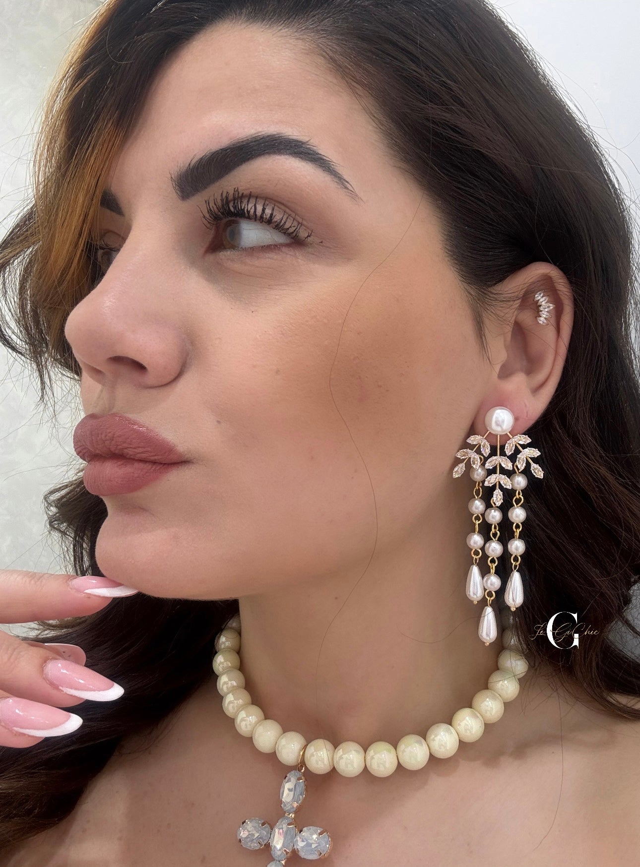 Orecchini “Cascata di perle”