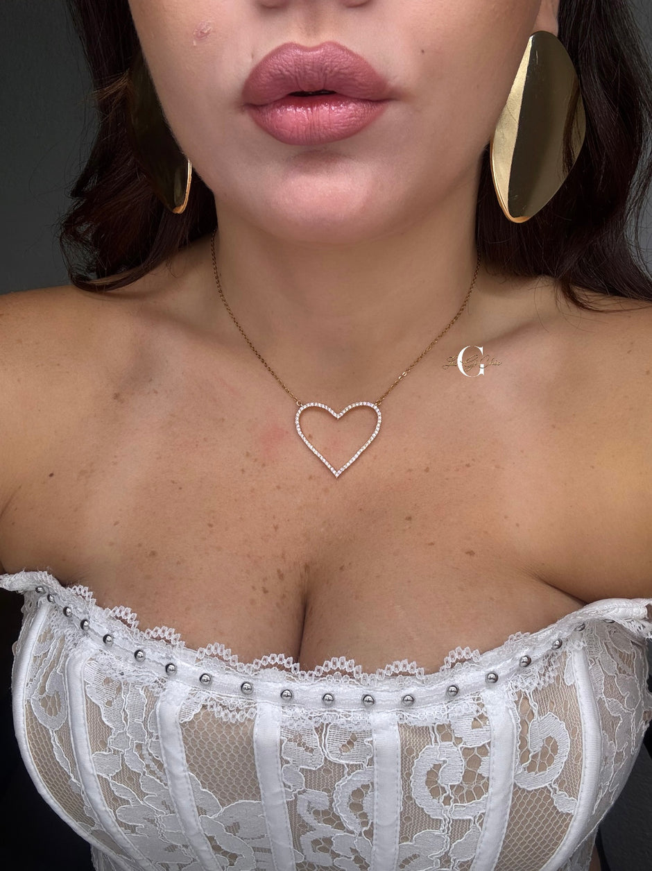 Collana “Cuore aperto con zirconi”
