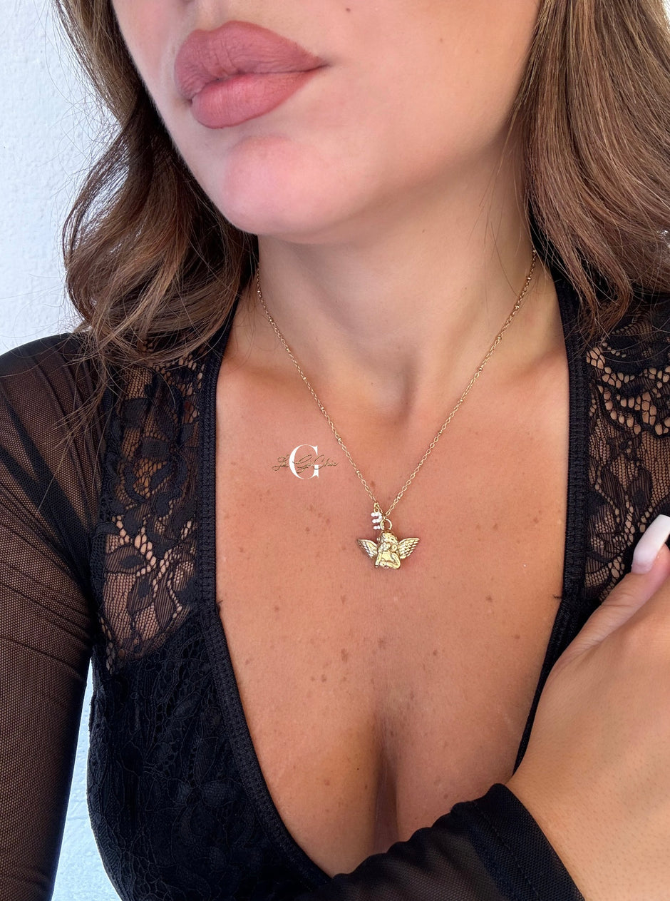 Collana “Angioletto con iniziale”
