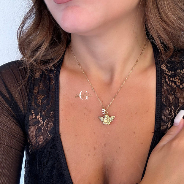 Collana “Angioletto con iniziale”