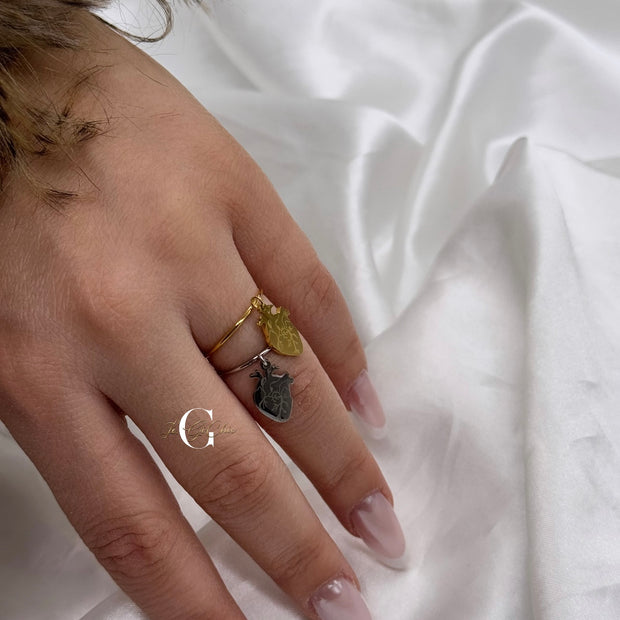 Anello “Cuore anatomico” pendente