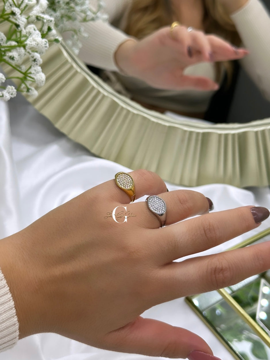 Chevalier ovale con zirconi