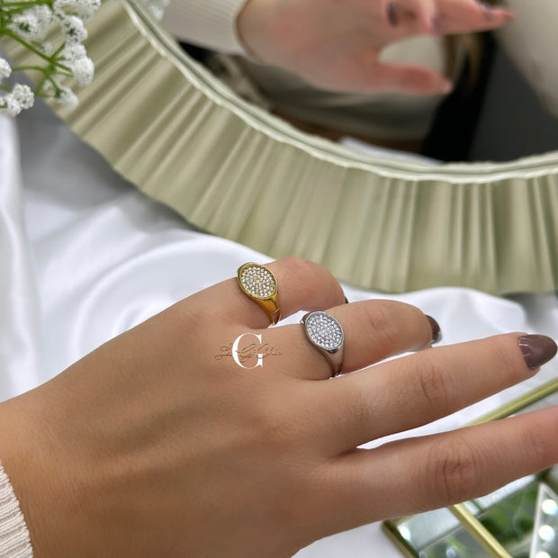 Chevalier ovale con zirconi