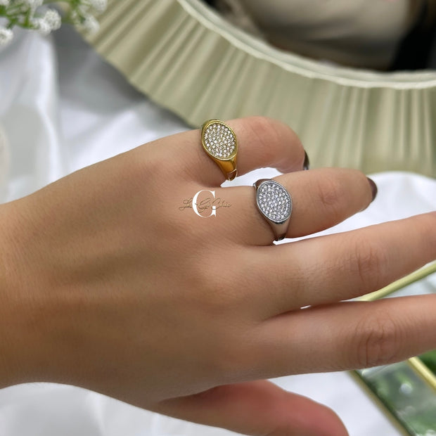 Chevalier ovale con zirconi