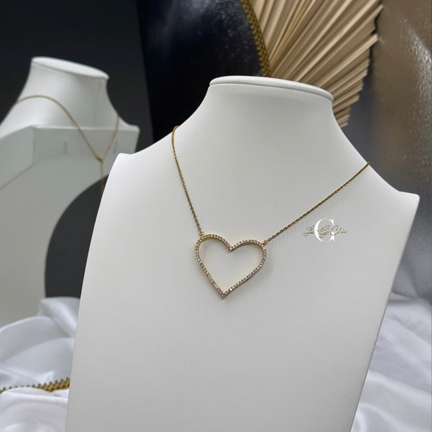 Collana “Cuore aperto con zirconi”