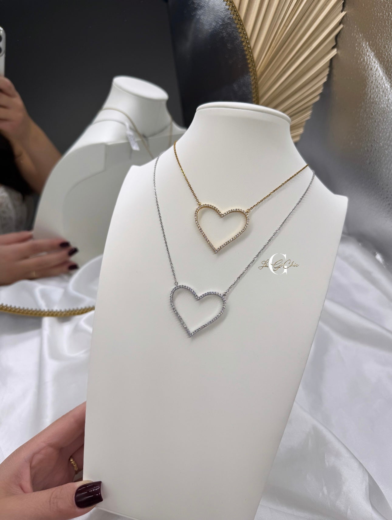 Collana “Cuore aperto con zirconi”