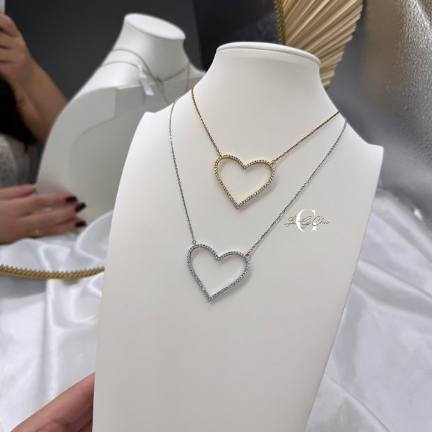 Collana “Cuore aperto con zirconi”