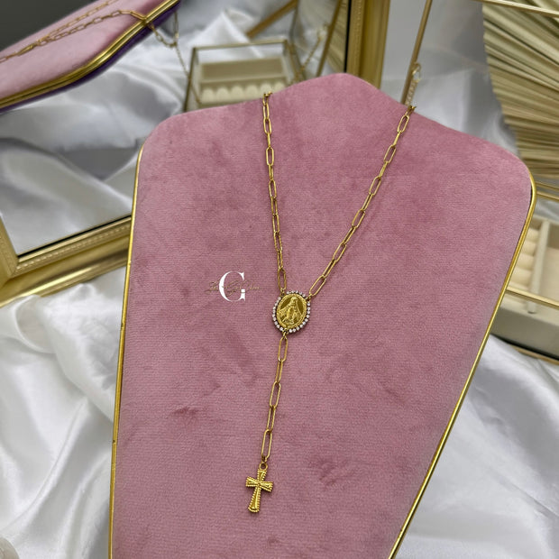 Rosario gotico con zirconi