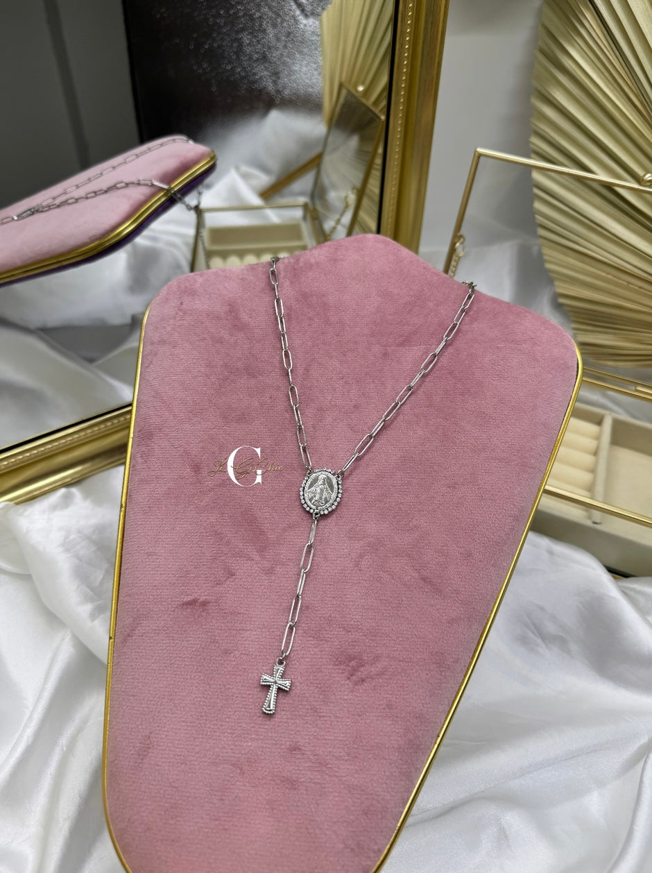 Rosario gotico con zirconi