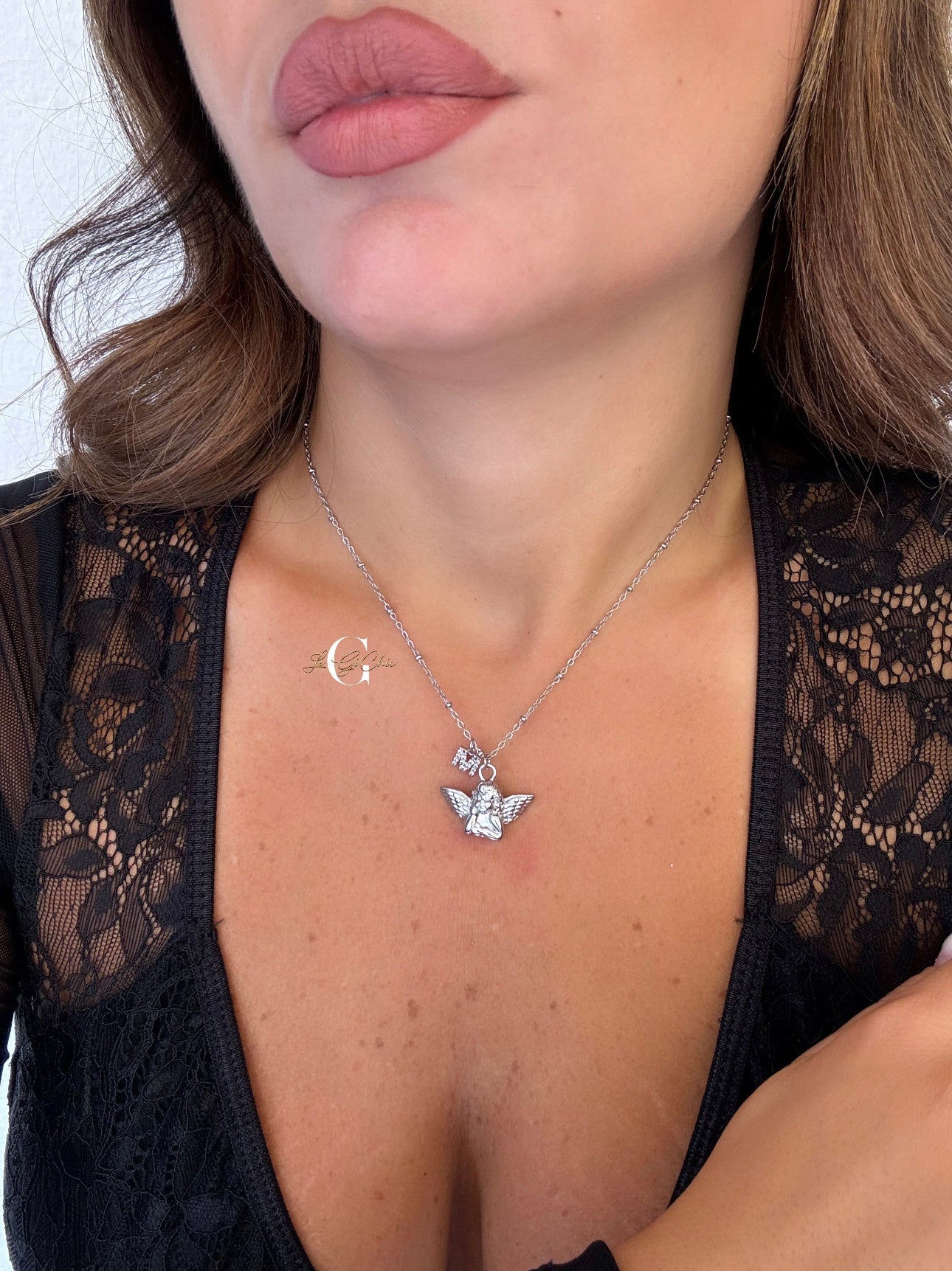 Collana “Angioletto con iniziale”