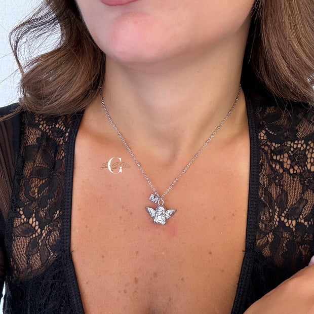 Collana “Angioletto con iniziale”