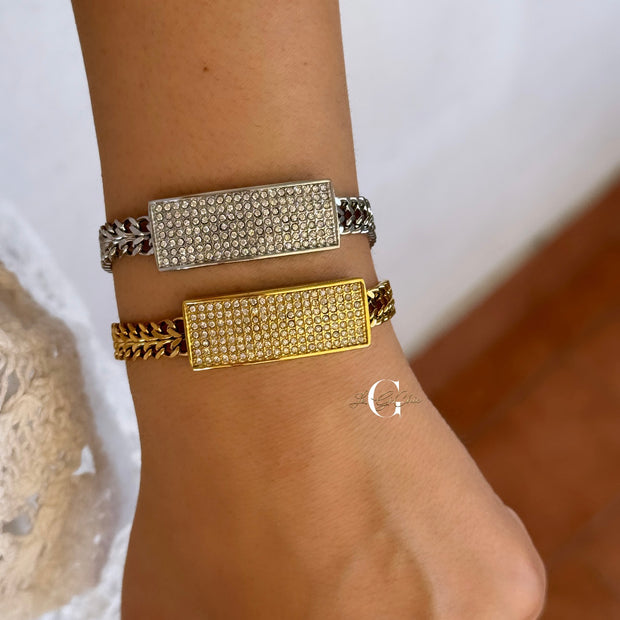 Bracciale “Groumetta e piastrina diamond”