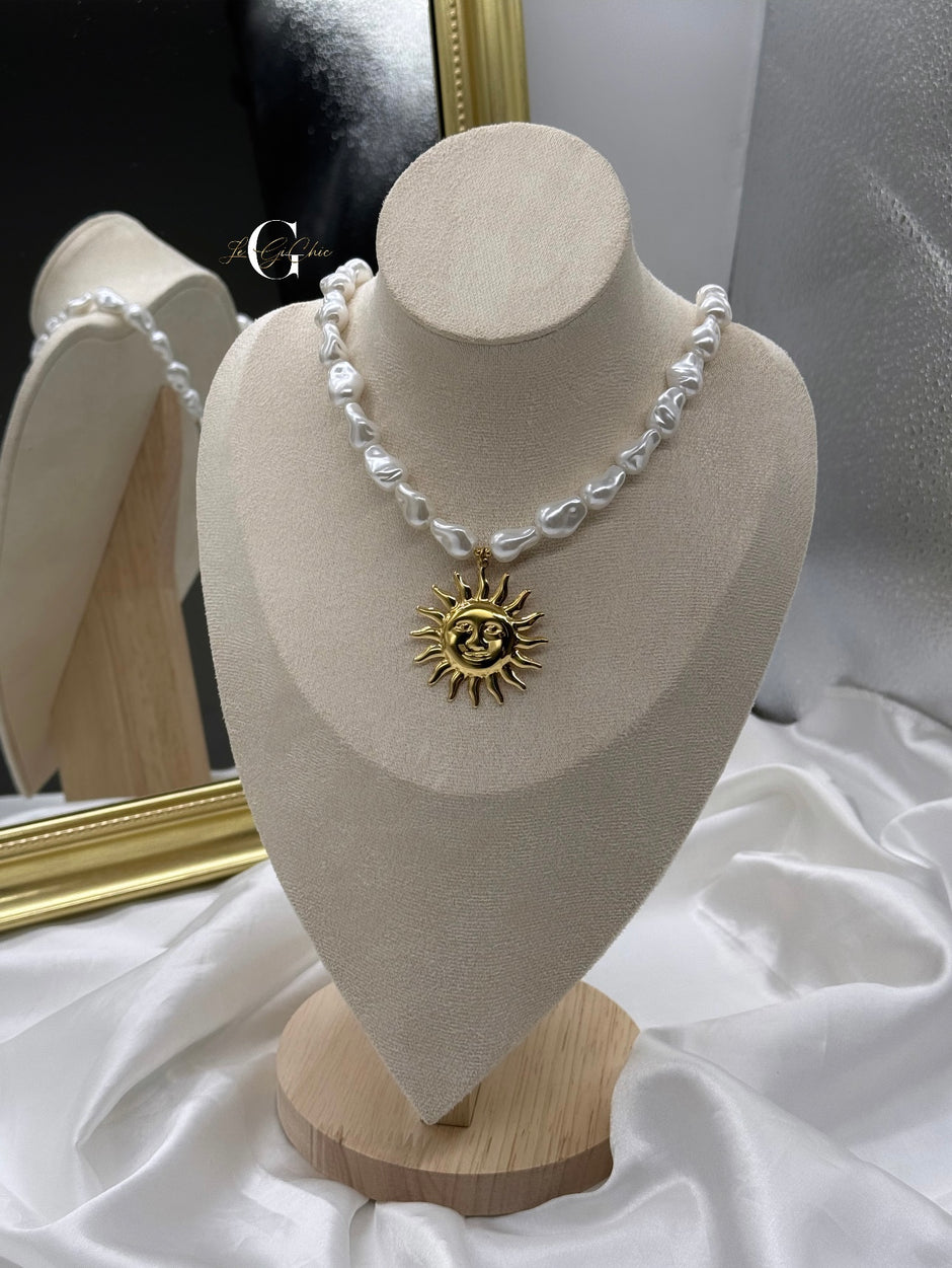 Collana “Sole mio” con perle schiacciate