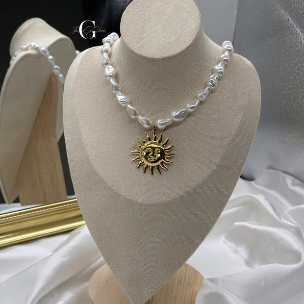 Collana “Sole mio” con perle schiacciate