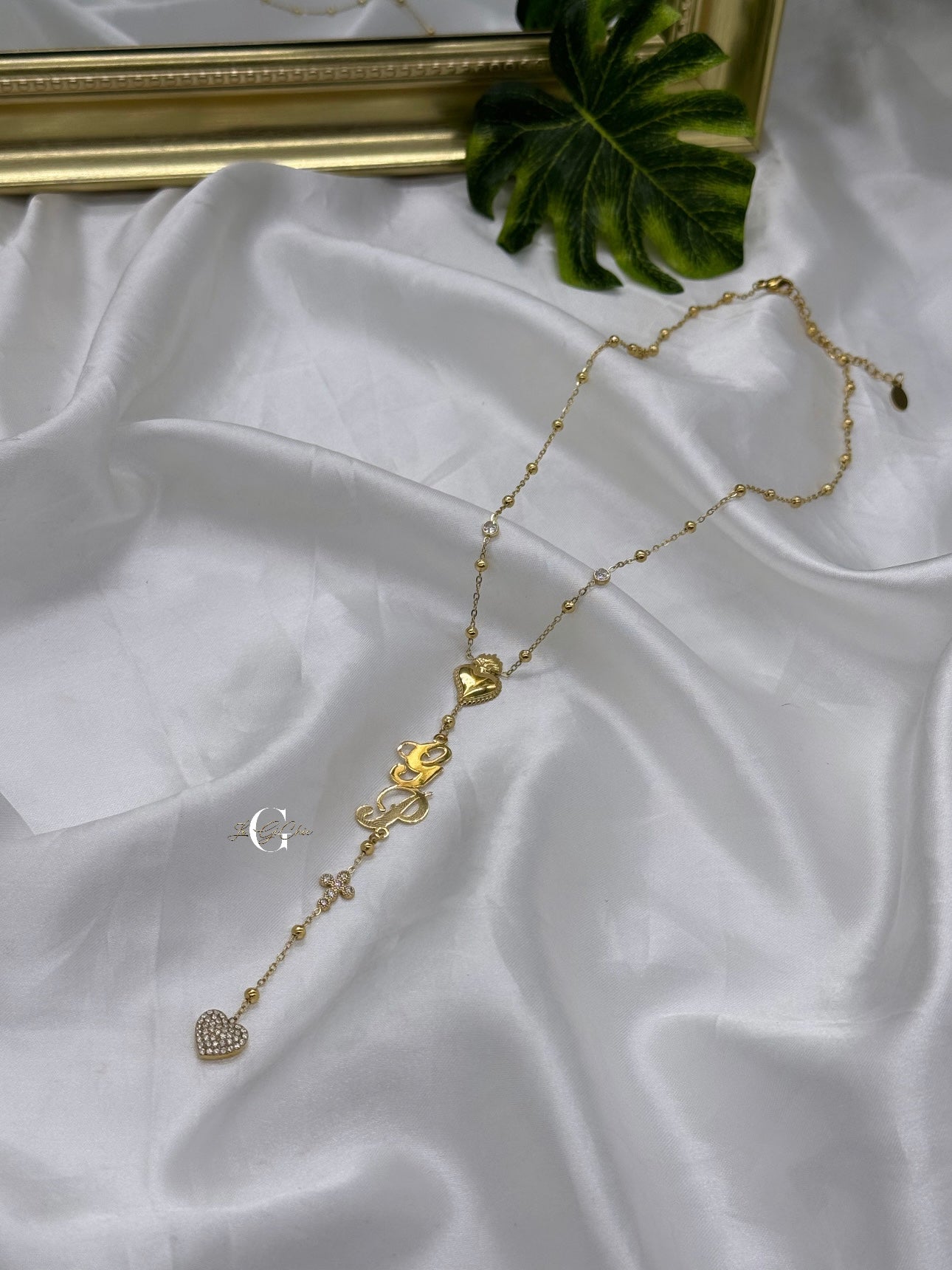 Rosario “Cuore sacro con iniziali”