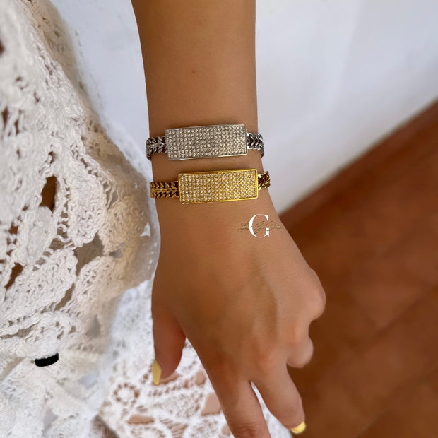 Bracciale “Groumetta e piastrina diamond”