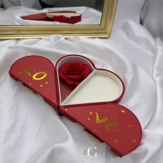 Box “Cuore LOVE con rosa”