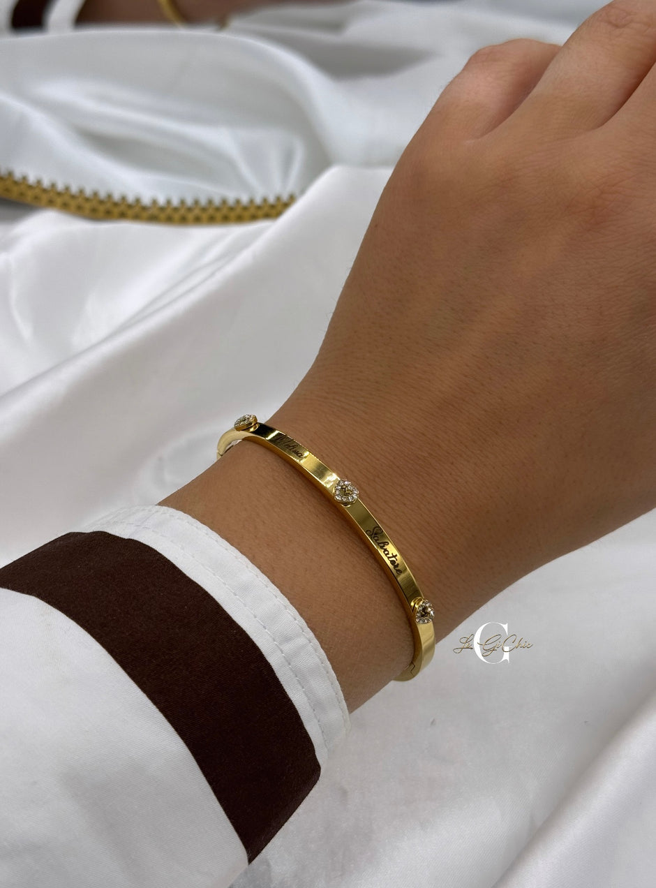 Bracciale “rigido con 3 cuori”