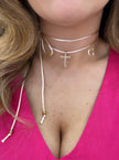 Choker “Croce baguette e zirconi”