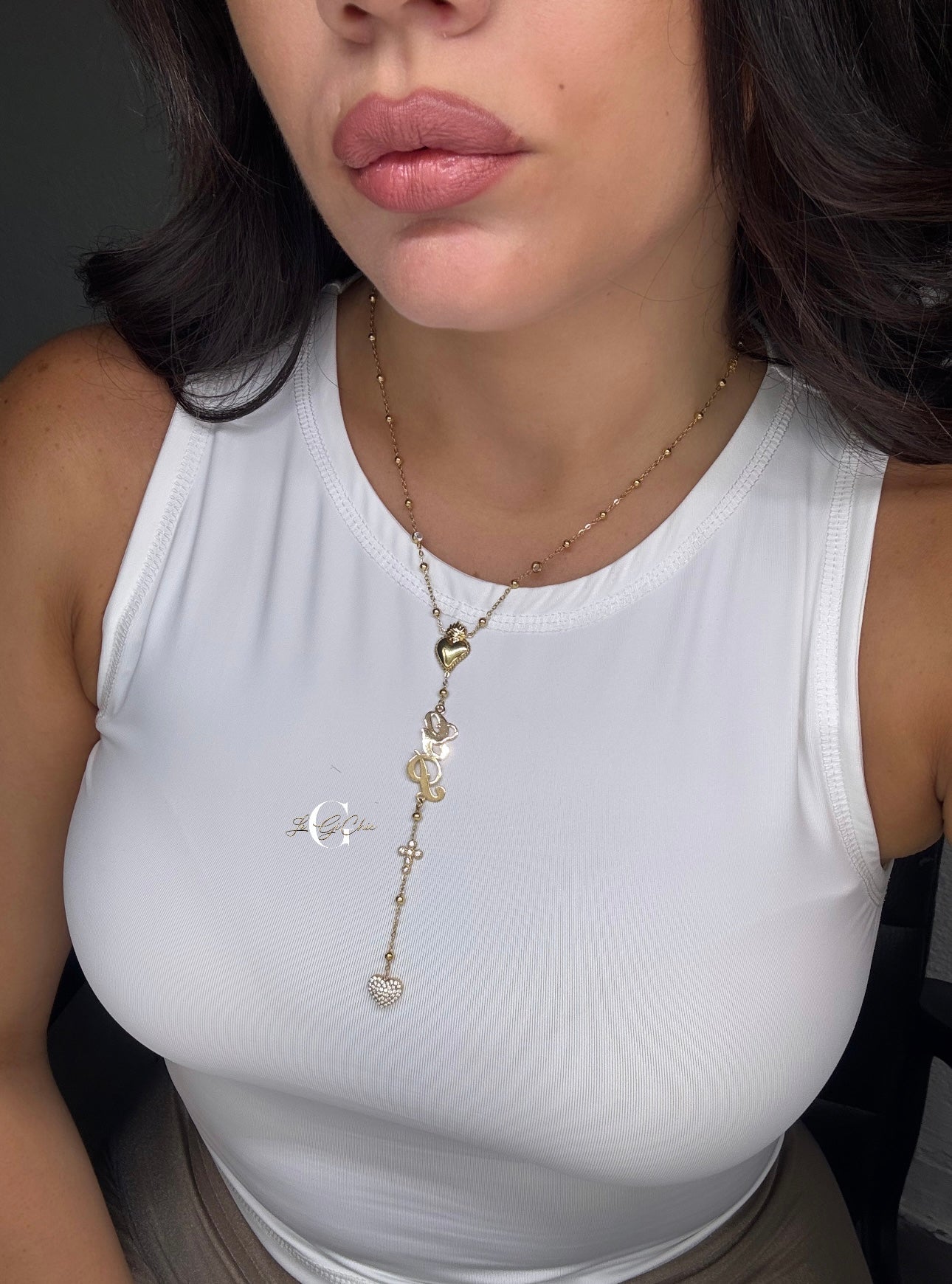 Rosario “Cuore sacro con iniziali”