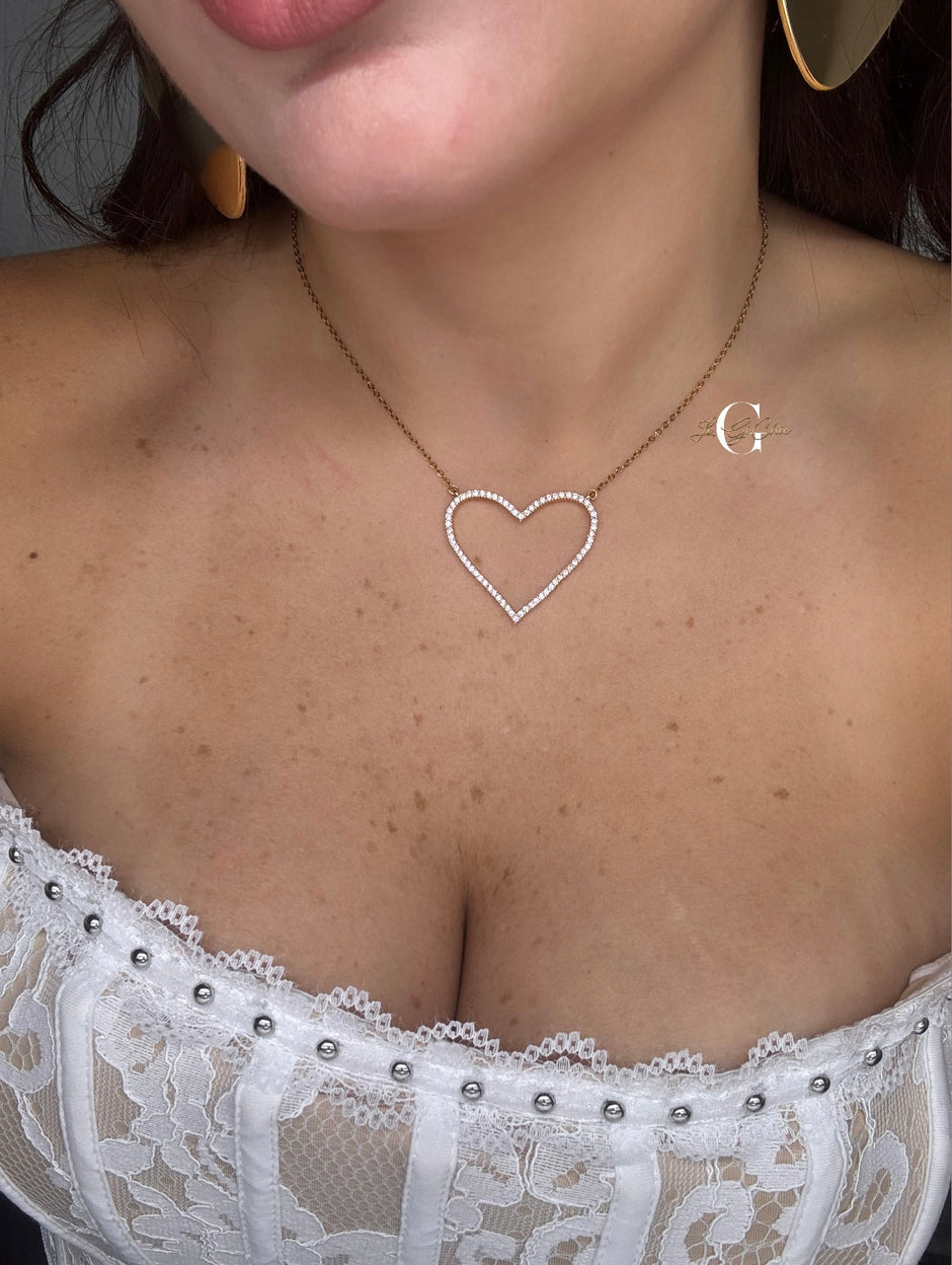 Collana “Cuore aperto con zirconi”