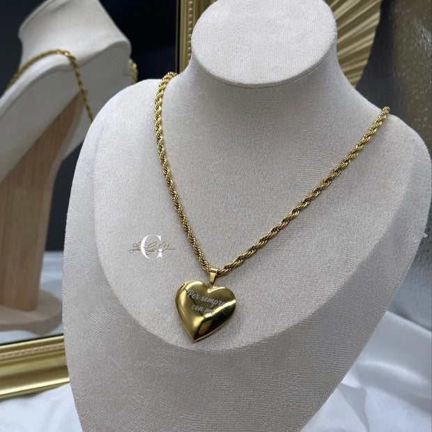 Collana “Cuore liscio” con FOTO
